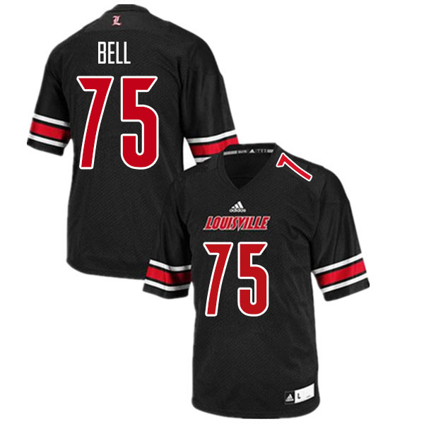 Men #75 Robbie Bell Louisville Cardinals College Football Jerseys Sale-Black